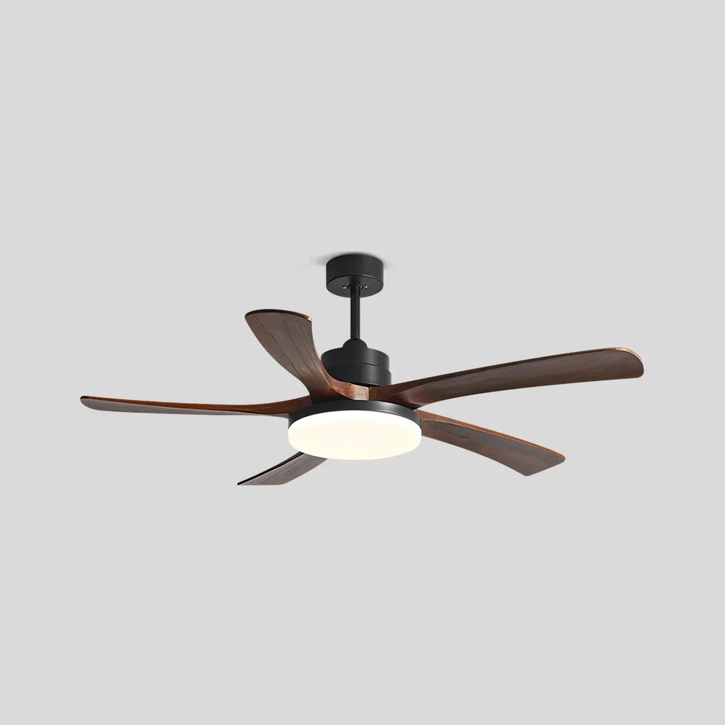 Deckenventilator mit Leuchte „High Wind“ aus Holz | Desfino