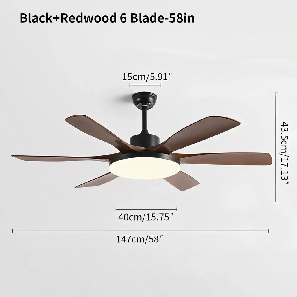 Living Room 6-Leaf Ceiling Fan Light | Desfino