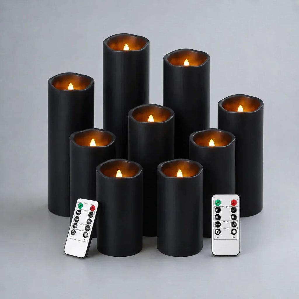 LED-Paraffinkerze ohne Flamme, 9er-Pack × 8 | Desfino