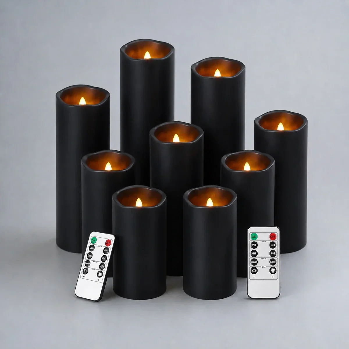 LED-Paraffinkerze ohne Flamme, 9er-Pack × 8 | Desfino
