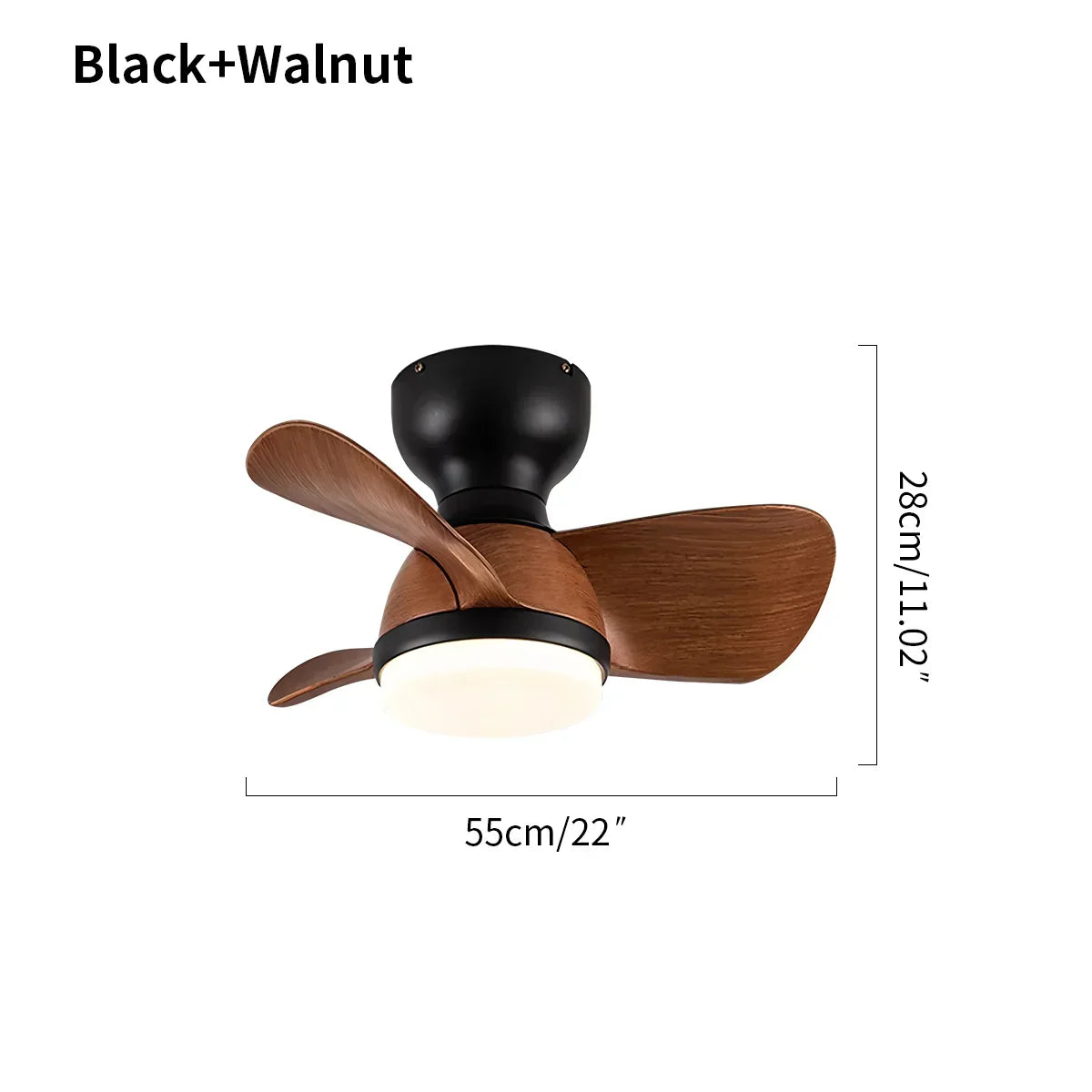 Small Flush Mount Ceiling Fan with Light | Desfino