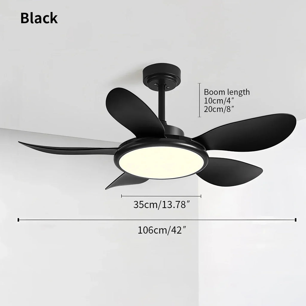 Deckenventilator mit 5 Holzflügeln und Licht fürs Wohnzimmer | Desfino
