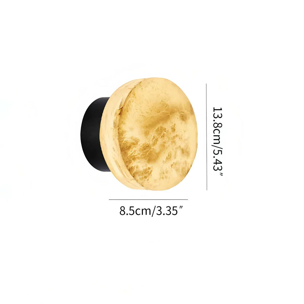 Simple Round Spanish Alabaster Wall Light for Hallway | Desfino