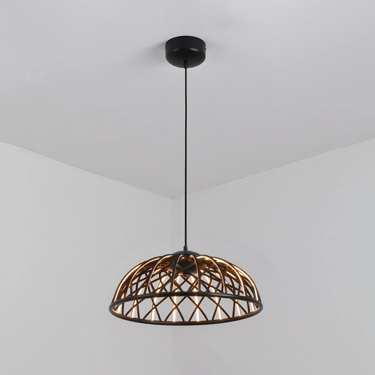 Modern Woven Mesh Art Pendant Light | Desfino