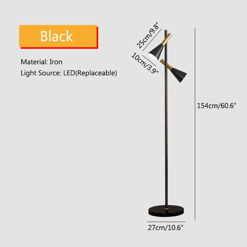2-Bulb Adjustable Pole Floor Lamp | Desfino