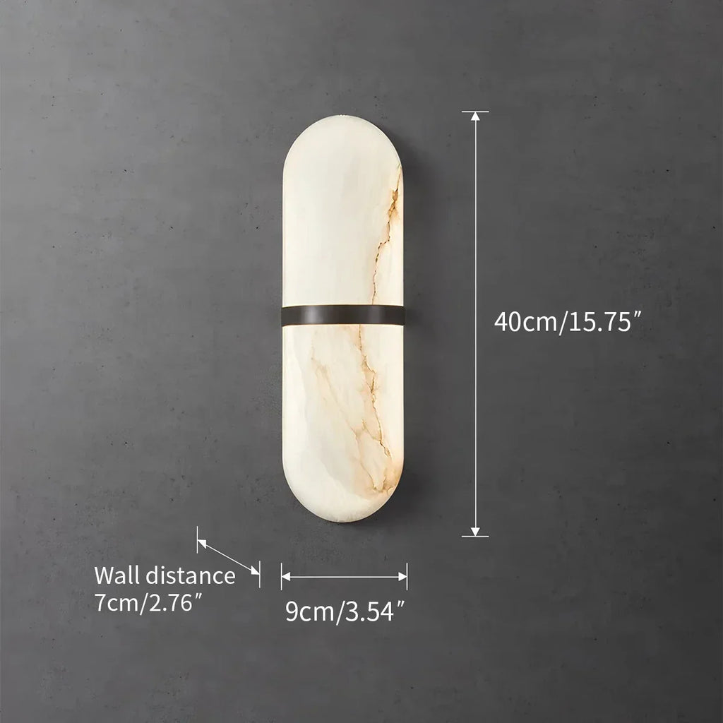 Melange Pill Form Spanish Alabaster Wall Sconce | Desfino