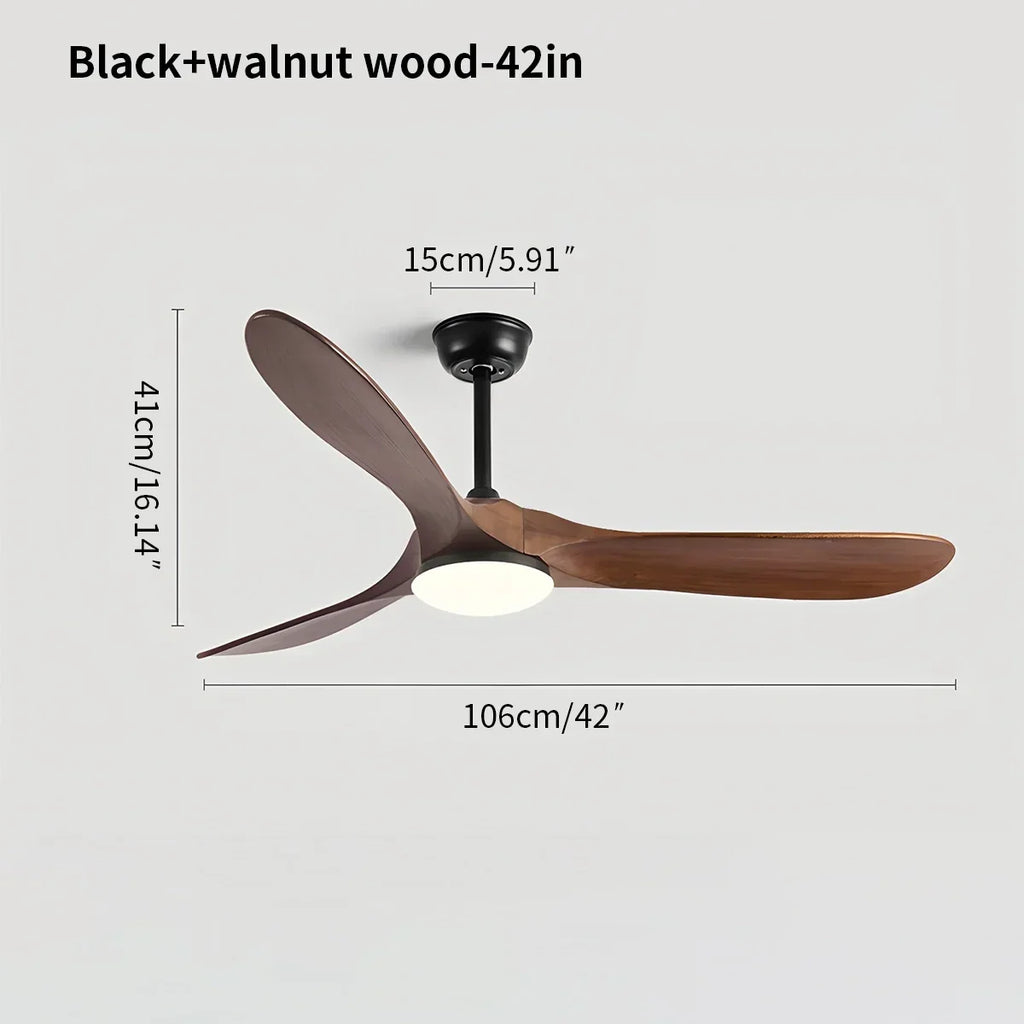 Nordic Wood Ceiling Fan with Light | Desfino