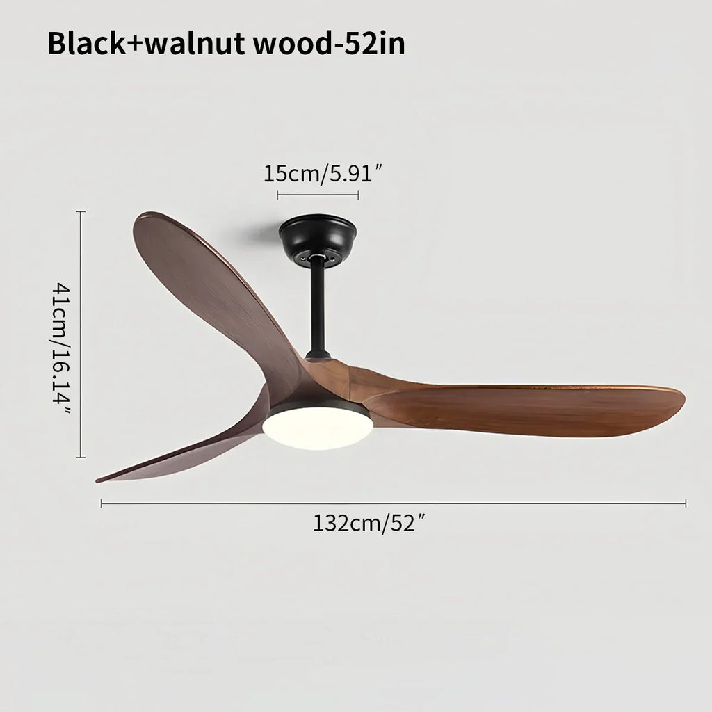 Nordic Wood Ceiling Fan with Light | Desfino