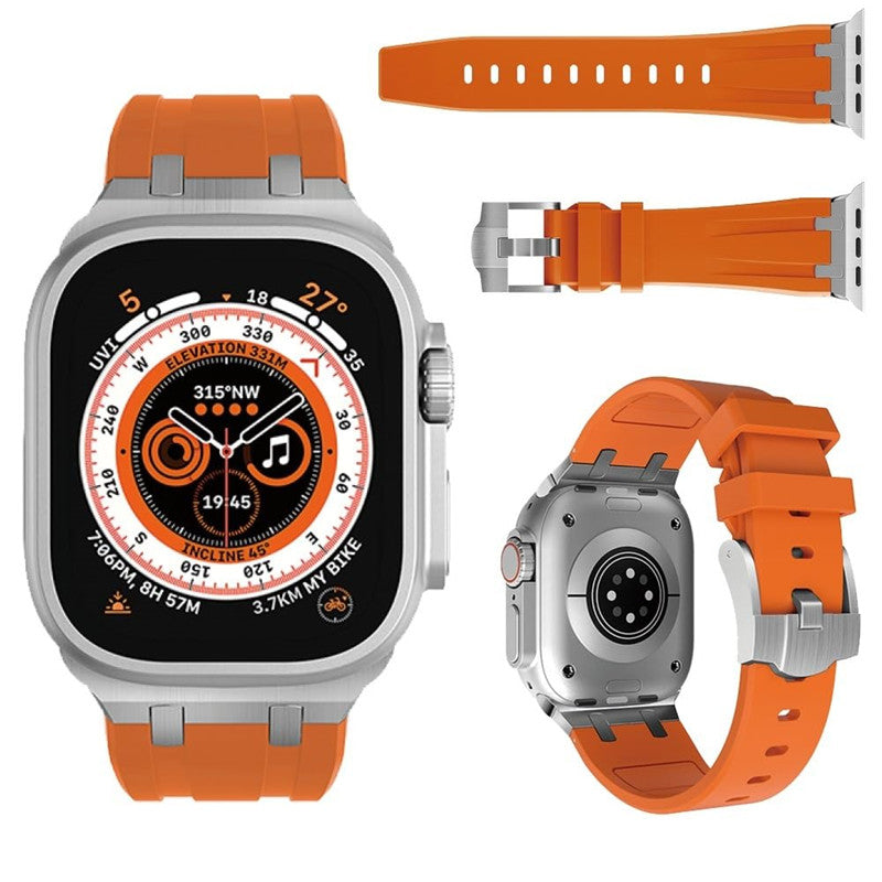Bracelet Nexal pour Apple Watch — Design en silicone, accent métallique sur la tête - Desfino
