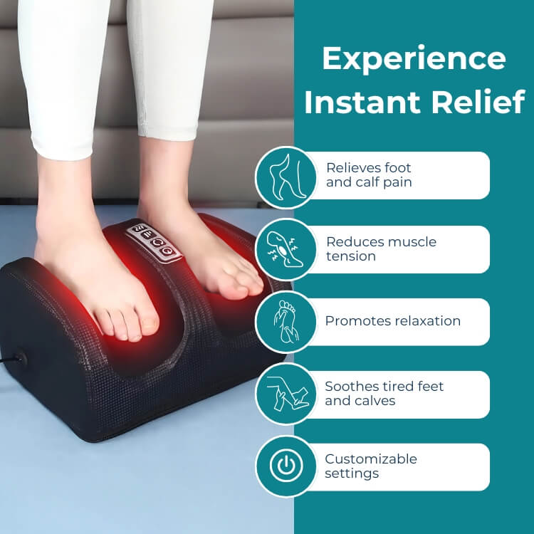 CircuRelief Dual Foot & Calf Massager — Deep Compression, Shiatsu - Desfino