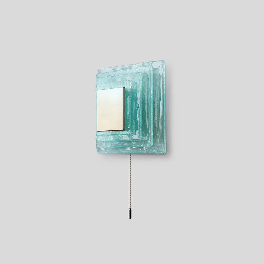 Italienische Murano-Wandleuchte aus Glas mit Wasserwelleneffekt | Desfino