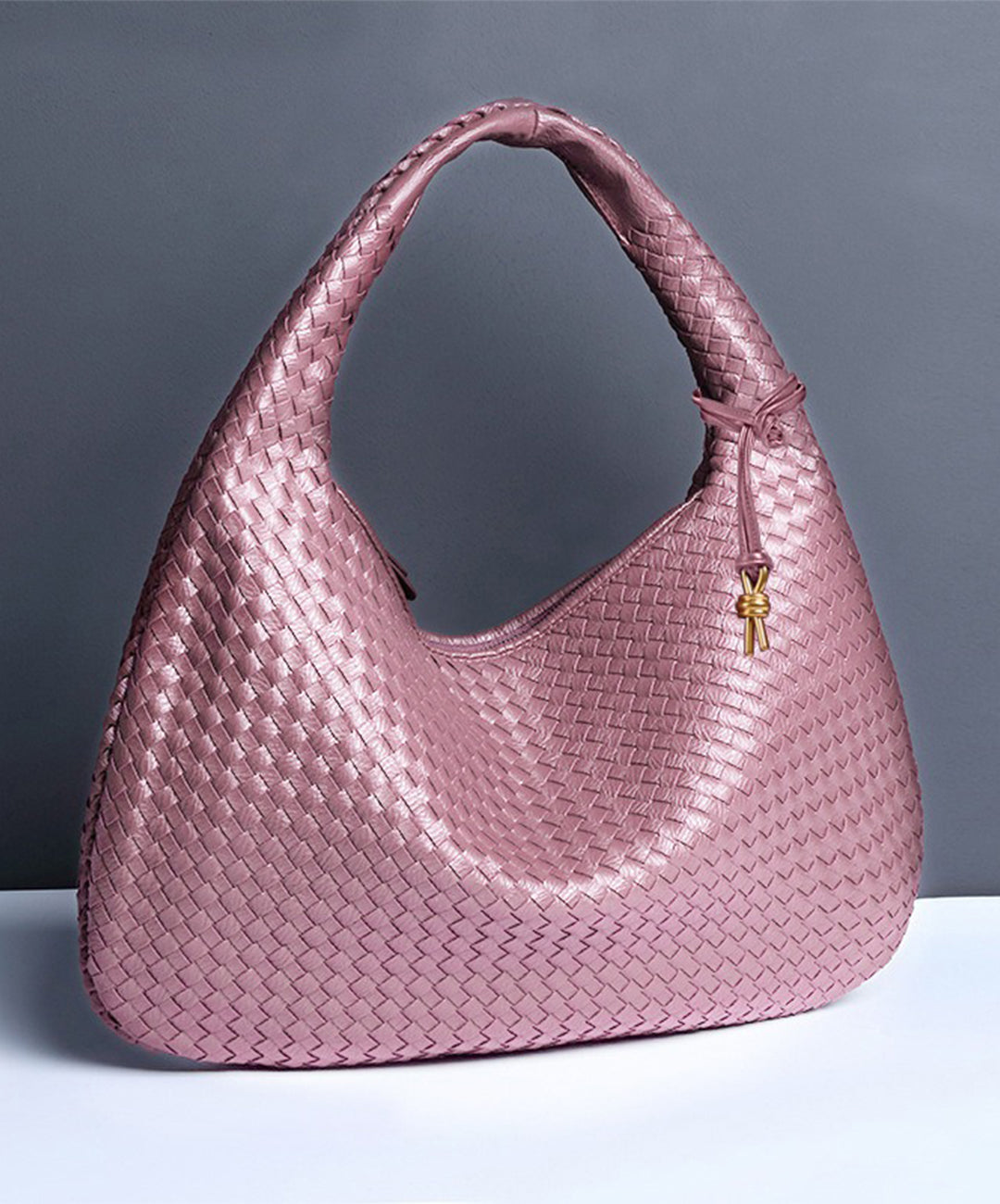 ElyraNova-hobo-taske i karmoisinrødt vegansk læder - 47x32x21cm - Desfino