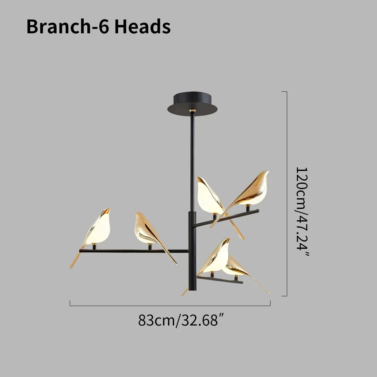 Modern Gold Birds LED Chandelier | Desfino