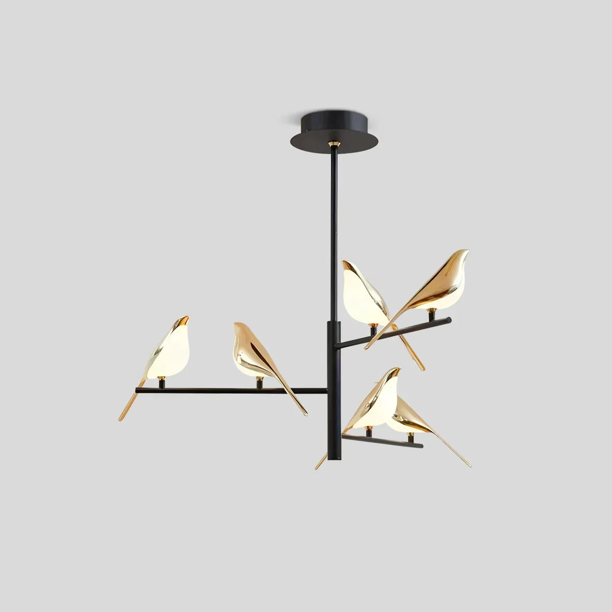 Modern Gold Birds LED Chandelier | Desfino