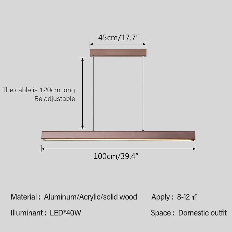 Nordic LED Linear Pendant Light for Kitchen Island | Desfino