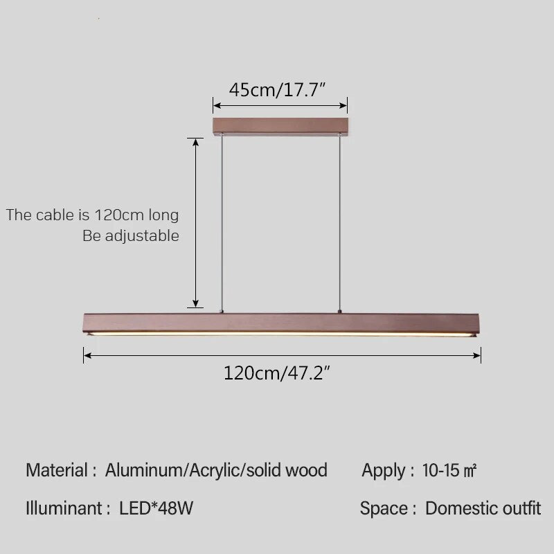 Nordic LED Linear Pendant Light for Kitchen Island | Desfino