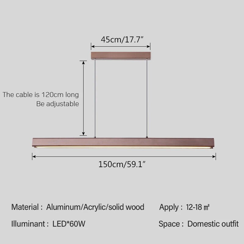 Nordic LED Linear Pendant Light for Kitchen Island | Desfino
