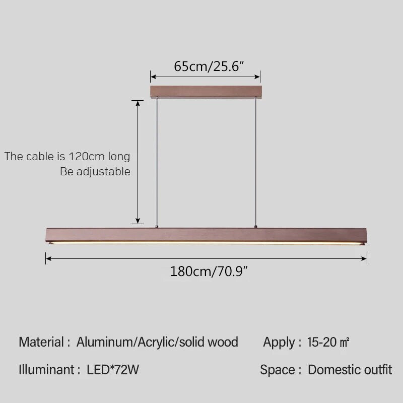 Nordic LED Linear Pendant Light for Kitchen Island | Desfino