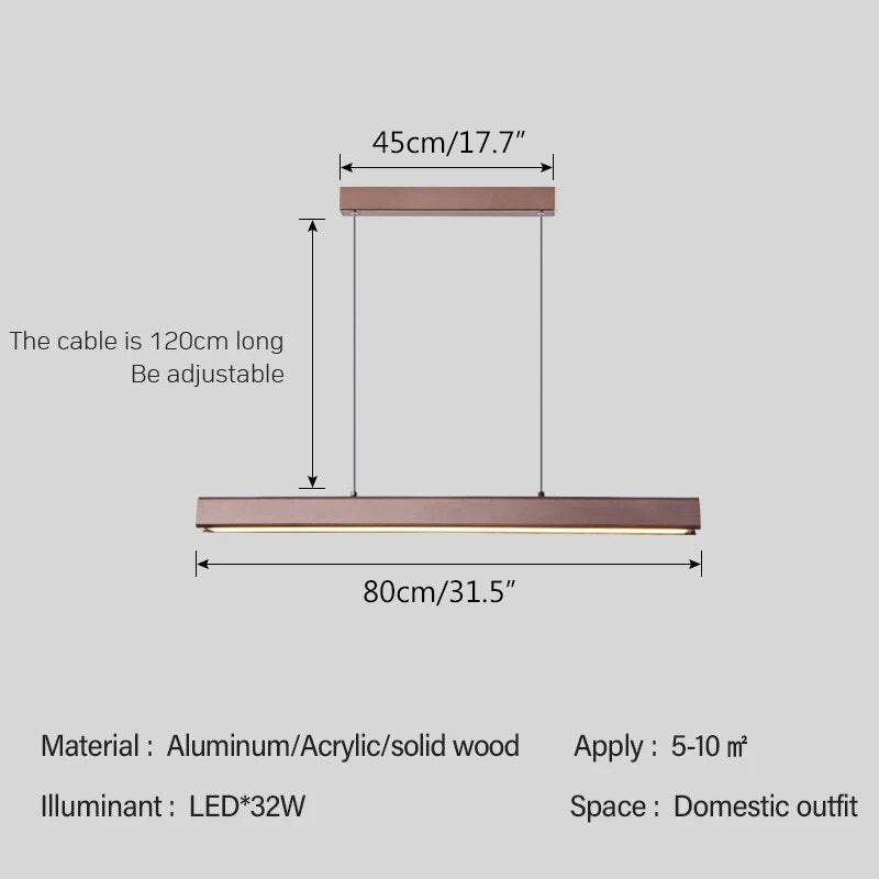 Nordic LED Linear Pendant Light for Kitchen Island | Desfino