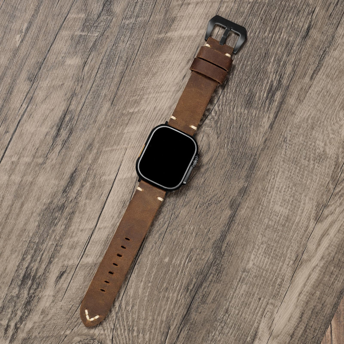 Marlowe Apple-Watch-Armband - Vintage-Leder, handgenäht - Desfino