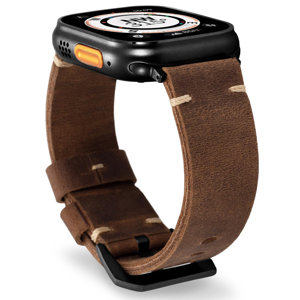 Marlowe Apple-Watch-Armband - Vintage-Leder, handgenäht - Desfino