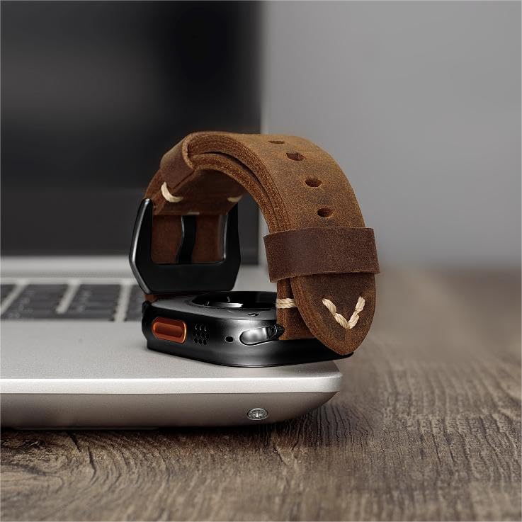 Marlowe Apple-Watch-Armband - Vintage-Leder, handgenäht - Desfino