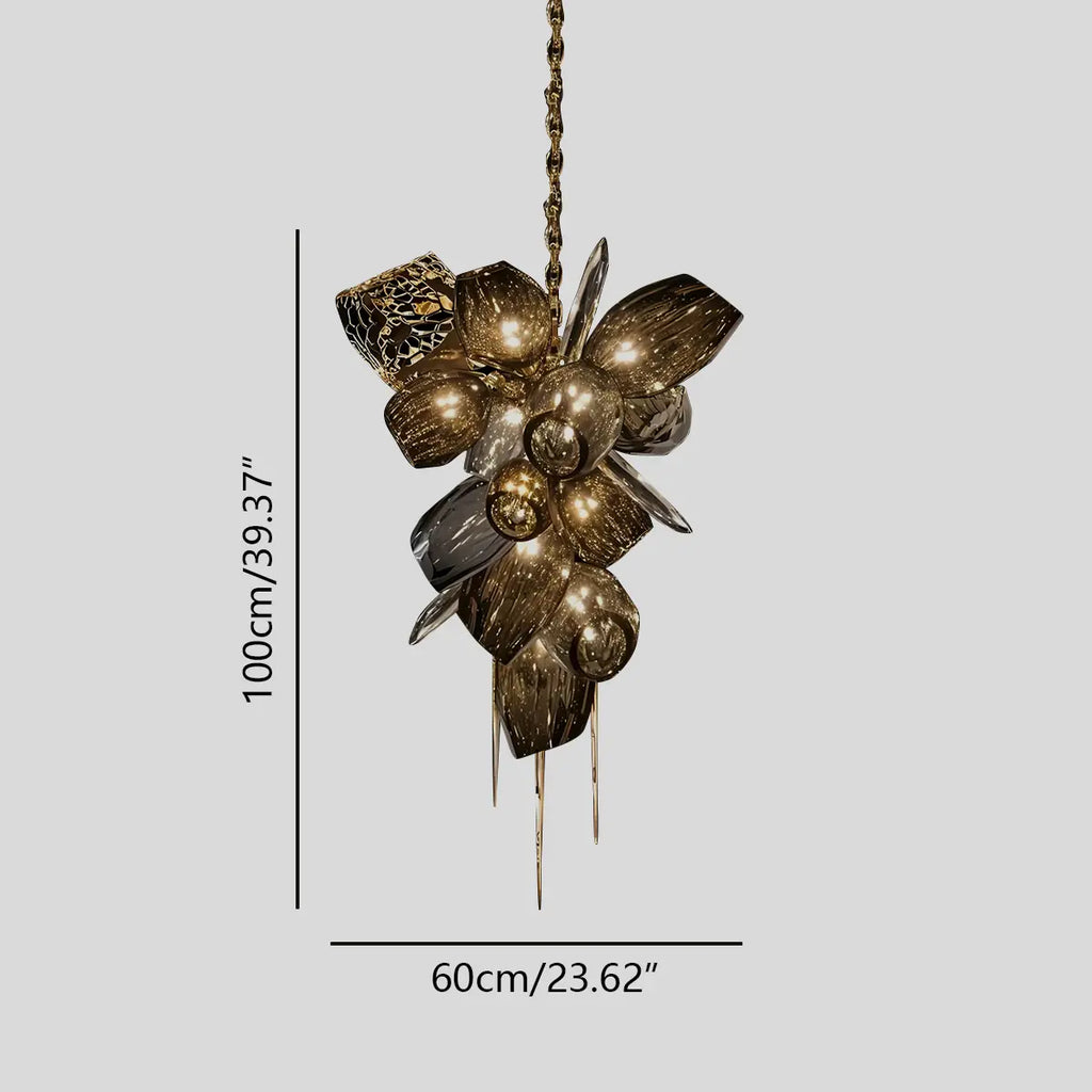 Kallisto Sculptural Glass Chandelier for Dining Room | Desfino