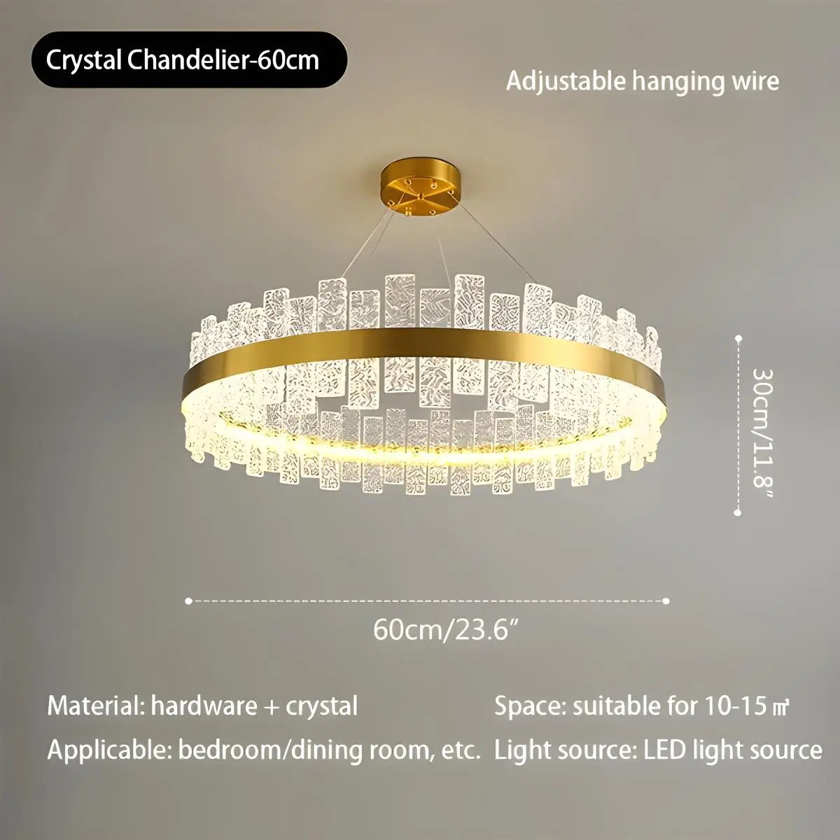 Moderner Kronleuchter aus mattiertem Glas und Kristall | Desfino