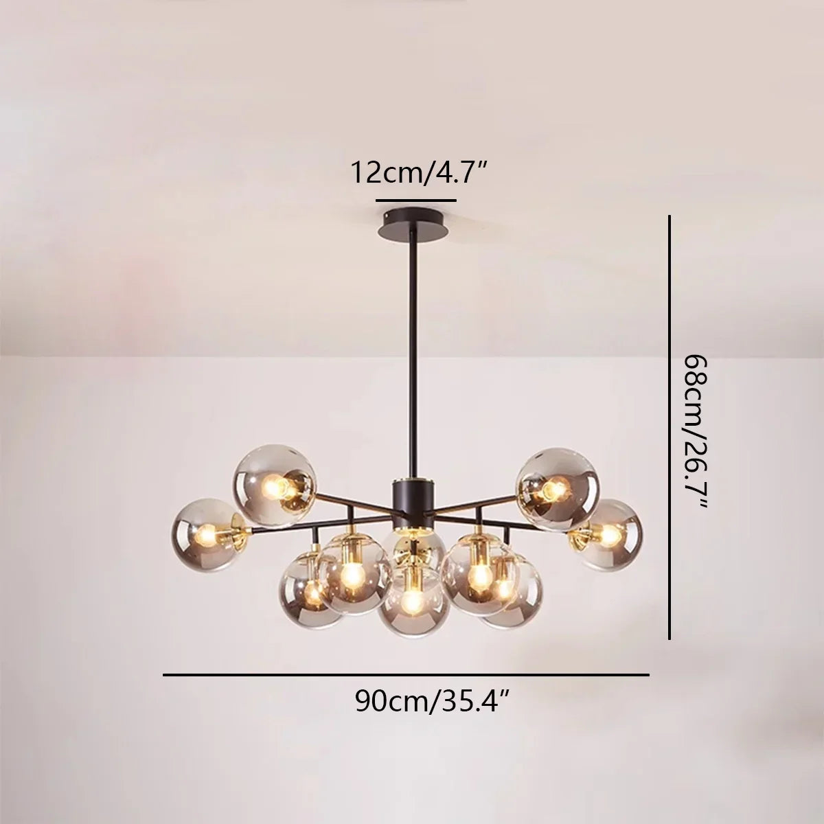 Camilla Glass Chandelier for Living Room | Desfino
