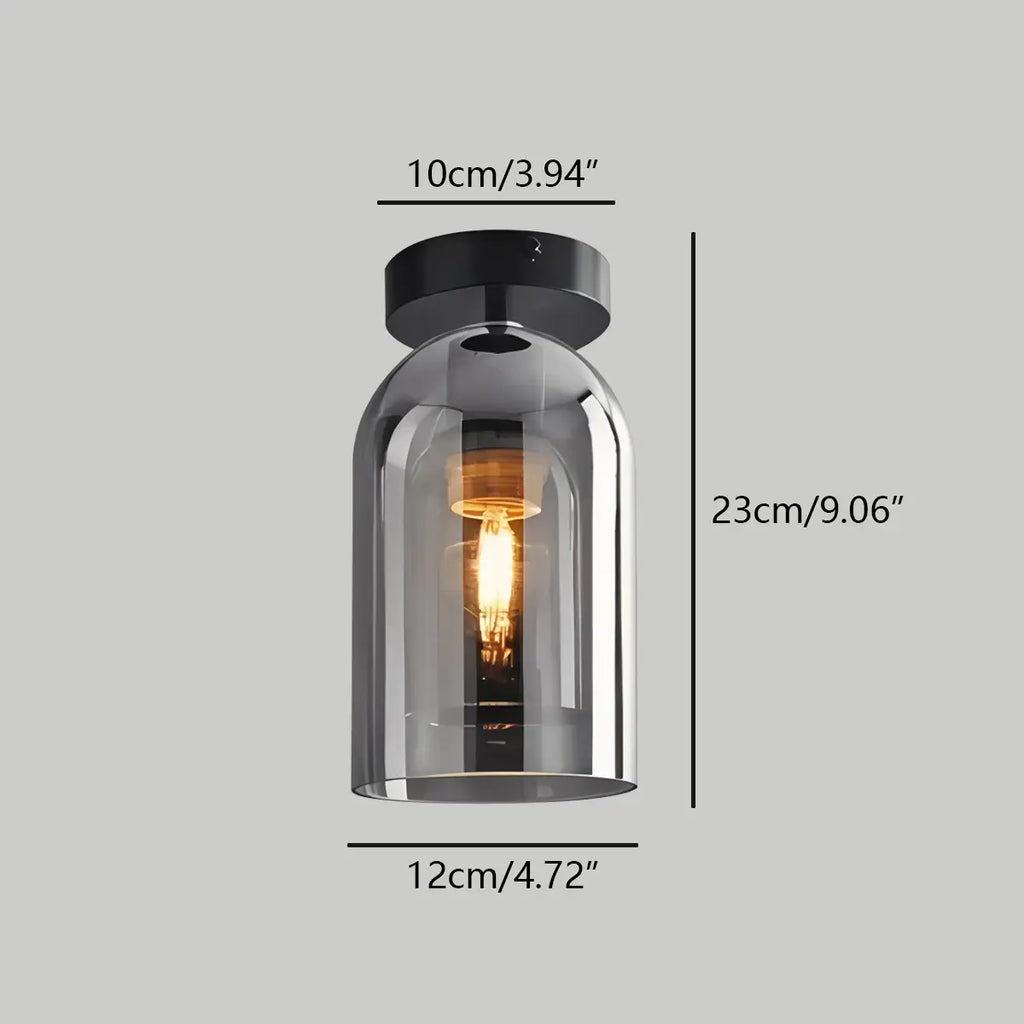 Vintage Glass Semi-Flush Ceiling Light for Entryway | Desfino