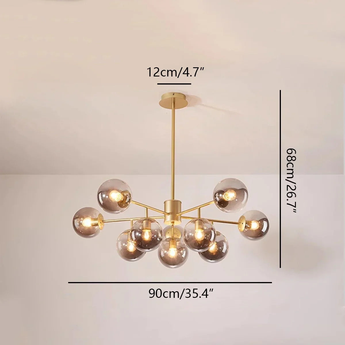 Camilla Glass Chandelier for Living Room | Desfino