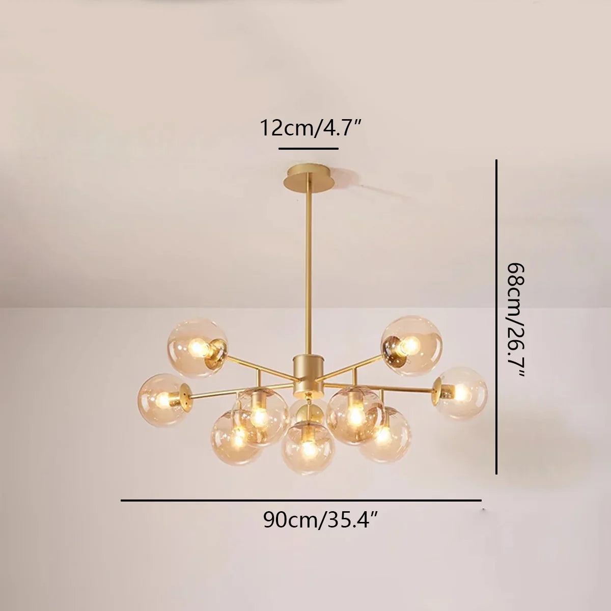 Camilla Glass Chandelier for Living Room | Desfino