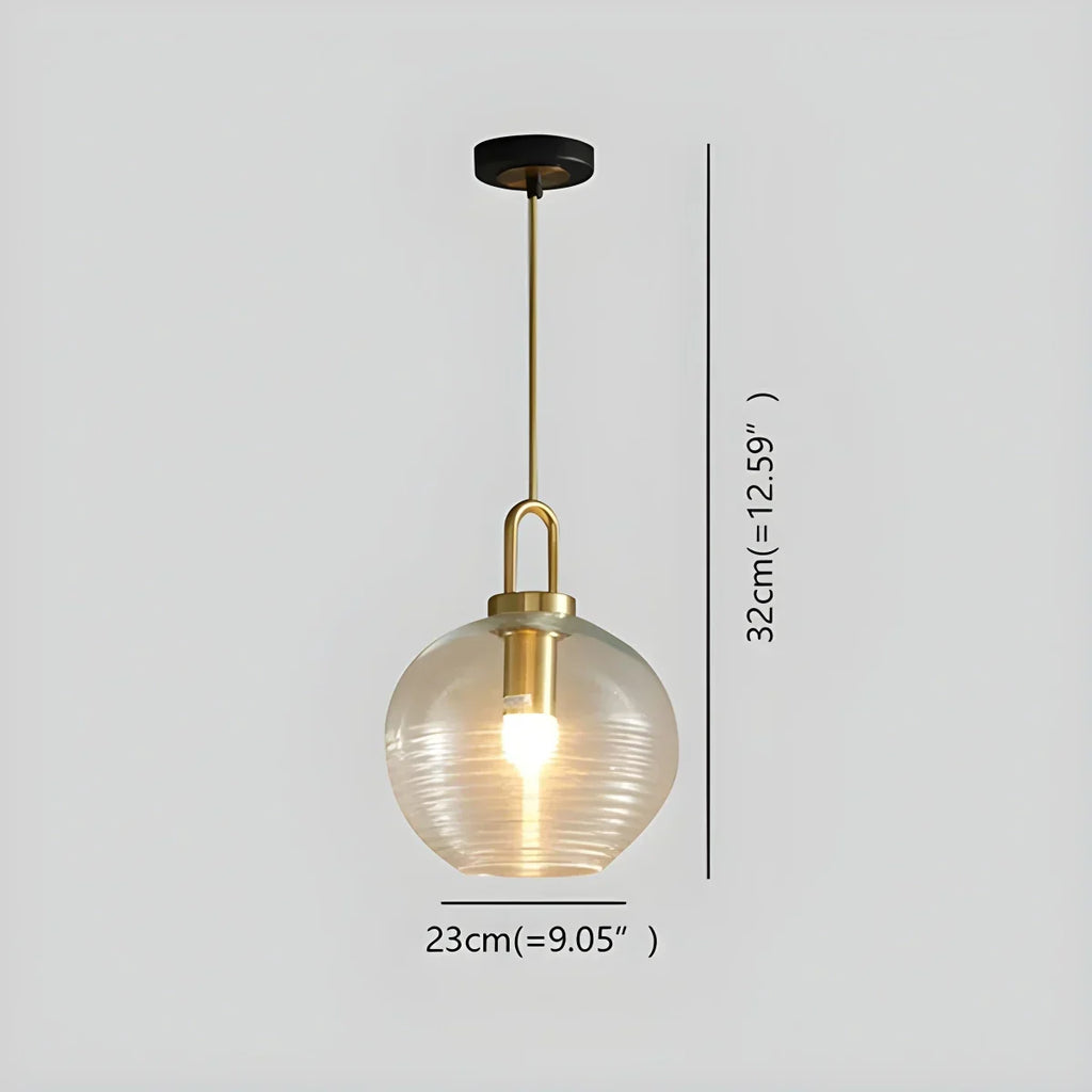 Modern Ribbed Clear Glass Pendant Light | Desfino