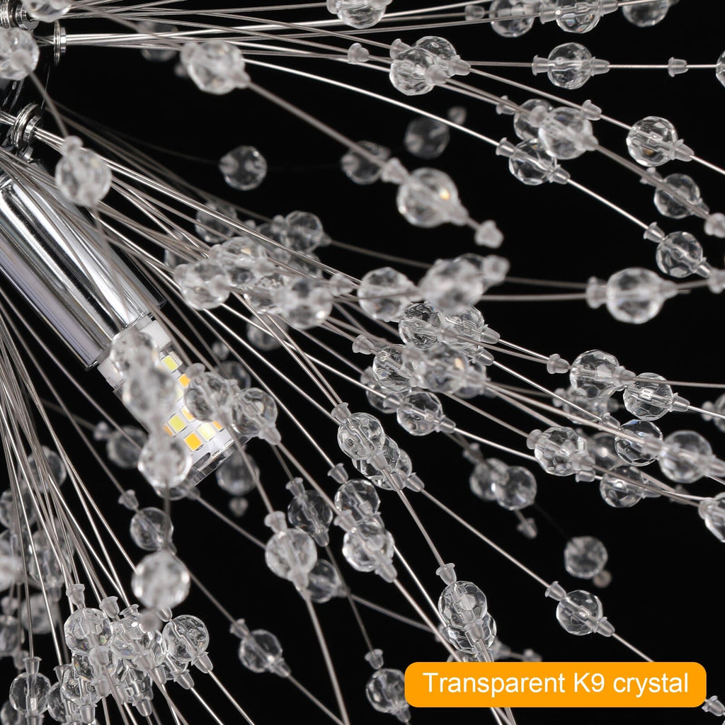 Asterra Crystal Dandelion Pendant Ceiling Light — Adjustable LED Strip - Desfino