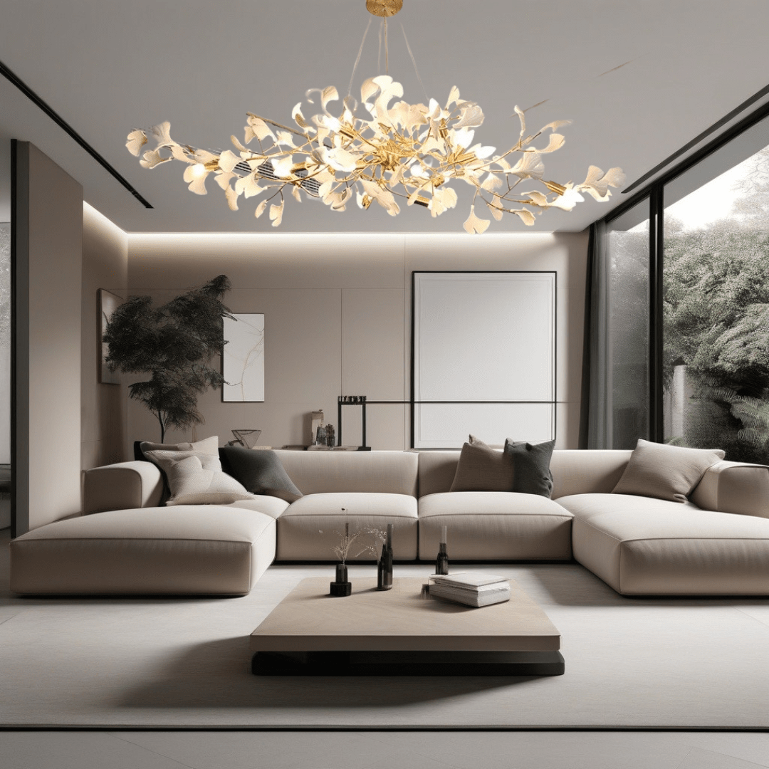 Lampadario in ceramica LumaPetal — Luce LED bianca calda e dimmerabile - Desfino