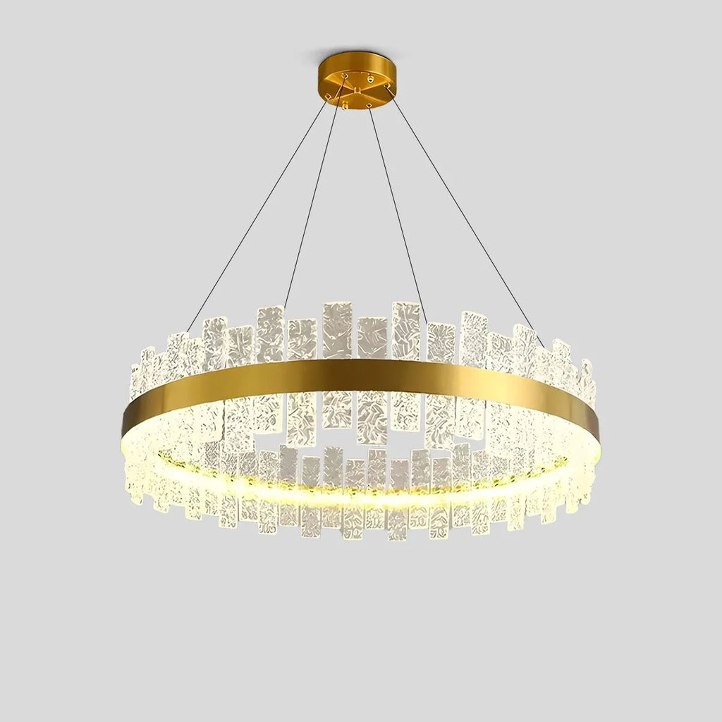 Moderner Kronleuchter aus mattiertem Glas und Kristall | Desfino