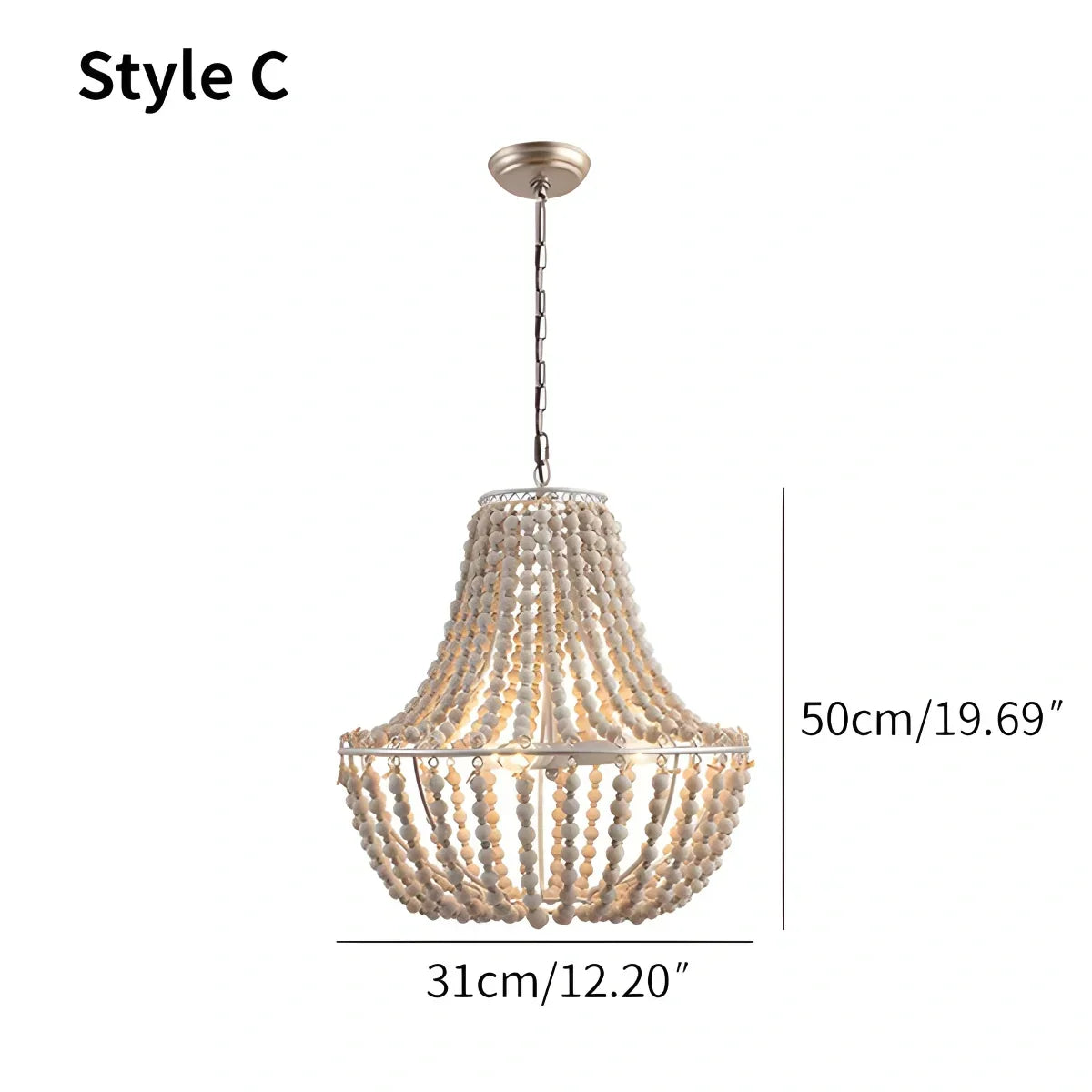 Retro Wooden Bead Chandelier for Dining Room | Desfino