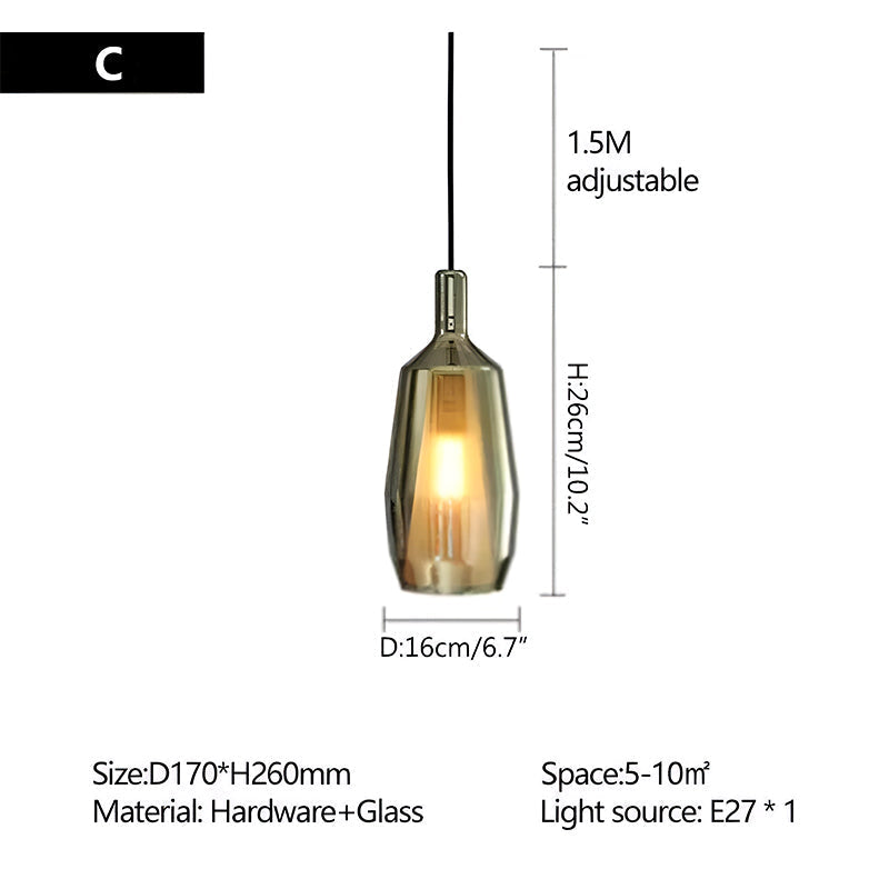 Moderne minimalistische LED-Glaspendelleuchte für die Küche | Desfino