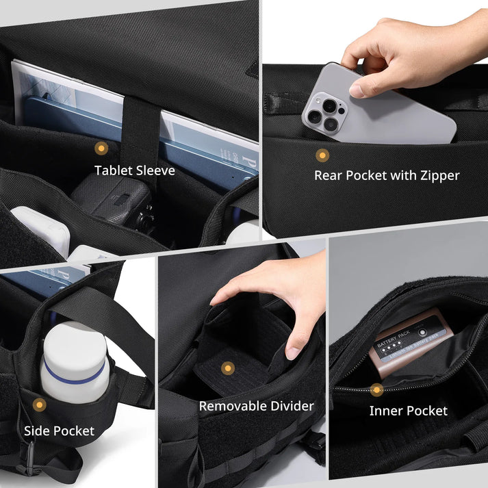 Geantă crossbody tip sling Aureli de 9L pentru aparate foto DSLR și mirrorless - Desfino