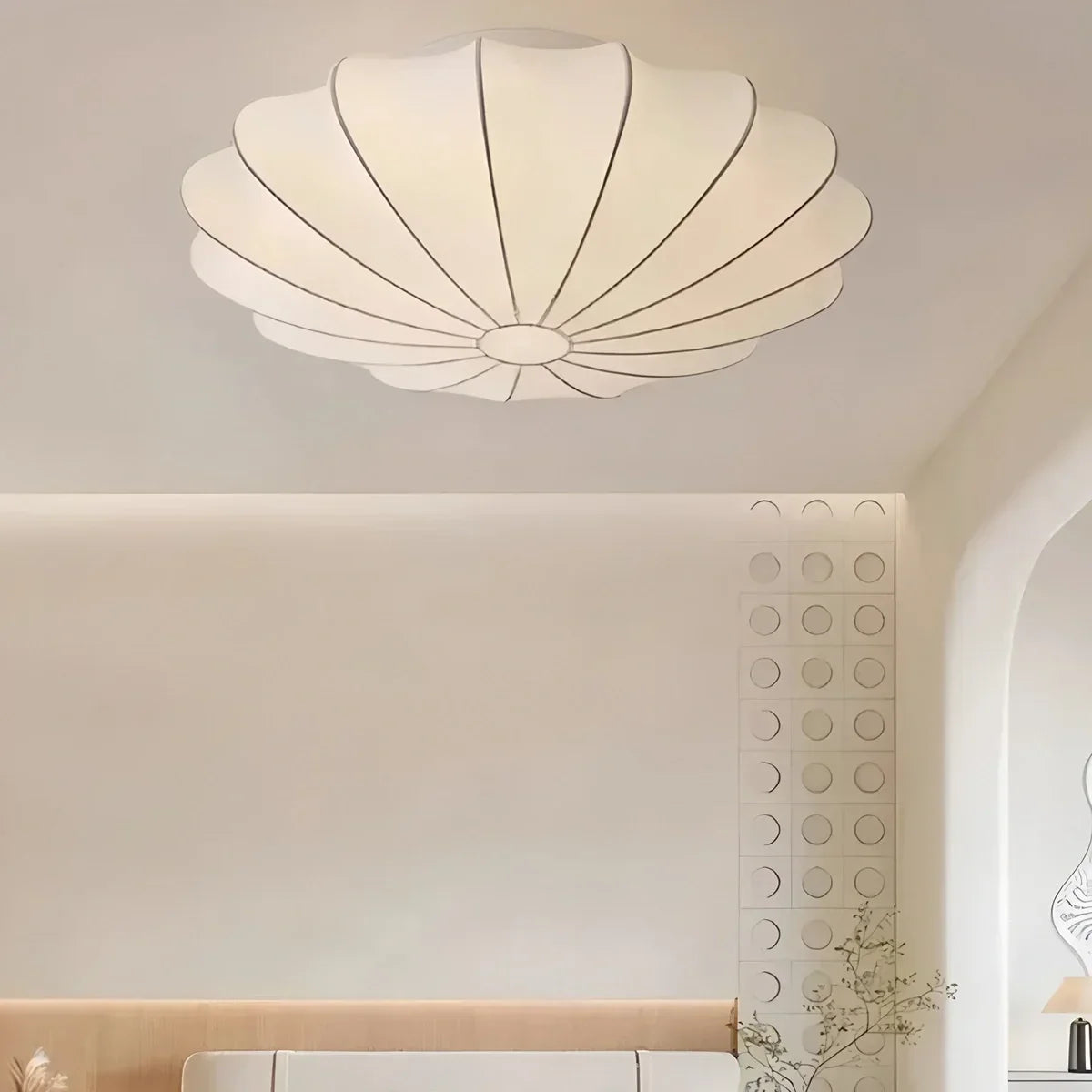 Moderne Deckenleuchte in Seidenlaternenform für das Schlafzimmer | Desfino