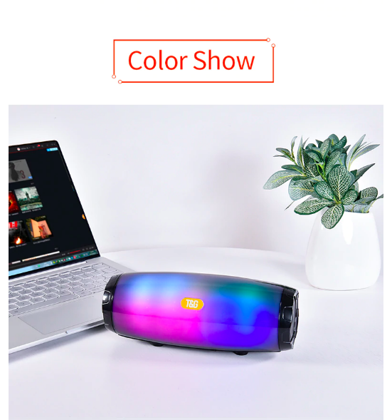 Przenośny głośnik Bluetooth EchoWave LED — światła zmieniające kolory | Desfino