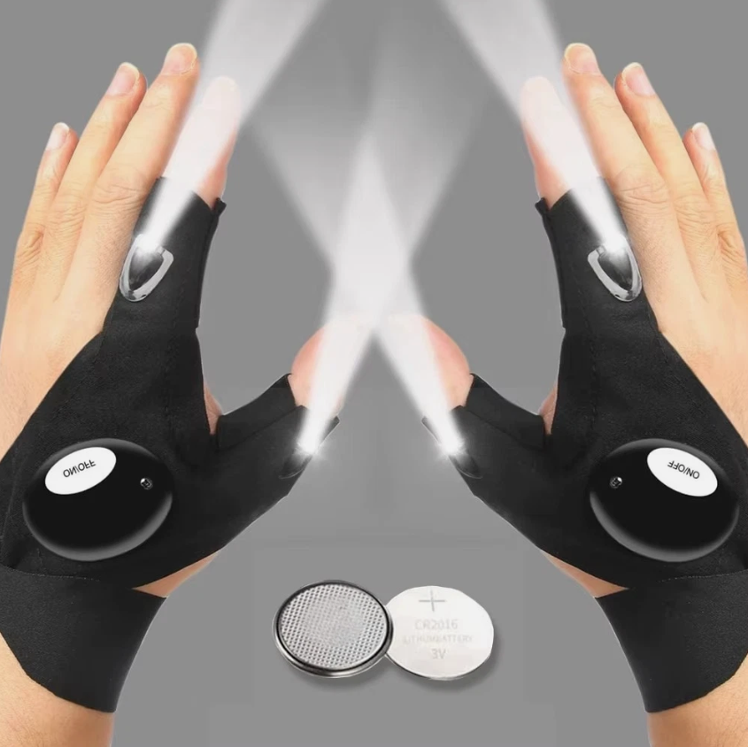 Guanti con luce LED per le dita - Illuminazione da lavoro a mani libere - Desfino