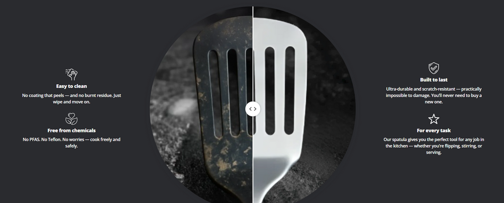 4-Piece Titanium Kitchen Utensil Set — 35cm Wok Spatula, Soup Ladle, Slotted Spoon & Spatula Knife