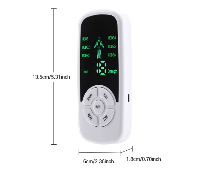 TENS-muskelstimulator — 6 moduser, 10 nivåer, stor LCD-skjerm, 4 elektroder - Desfino