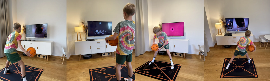 Basketball-Trainingsset — lautloses Dribbling, Matte & rutschfeste Socken | Desfino