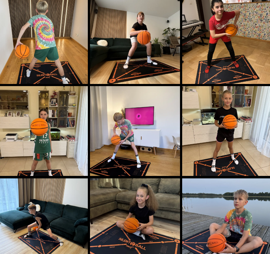 Basketball-Trainingsset — lautloses Dribbling, Matte & rutschfeste Socken | Desfino