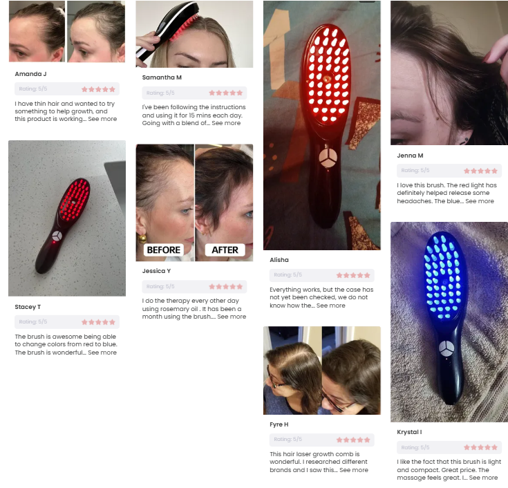 מברשת לחידוש השיער 4-ב-1 — טיפול LED, עיסוי קרקפת וסרום | Desfino
