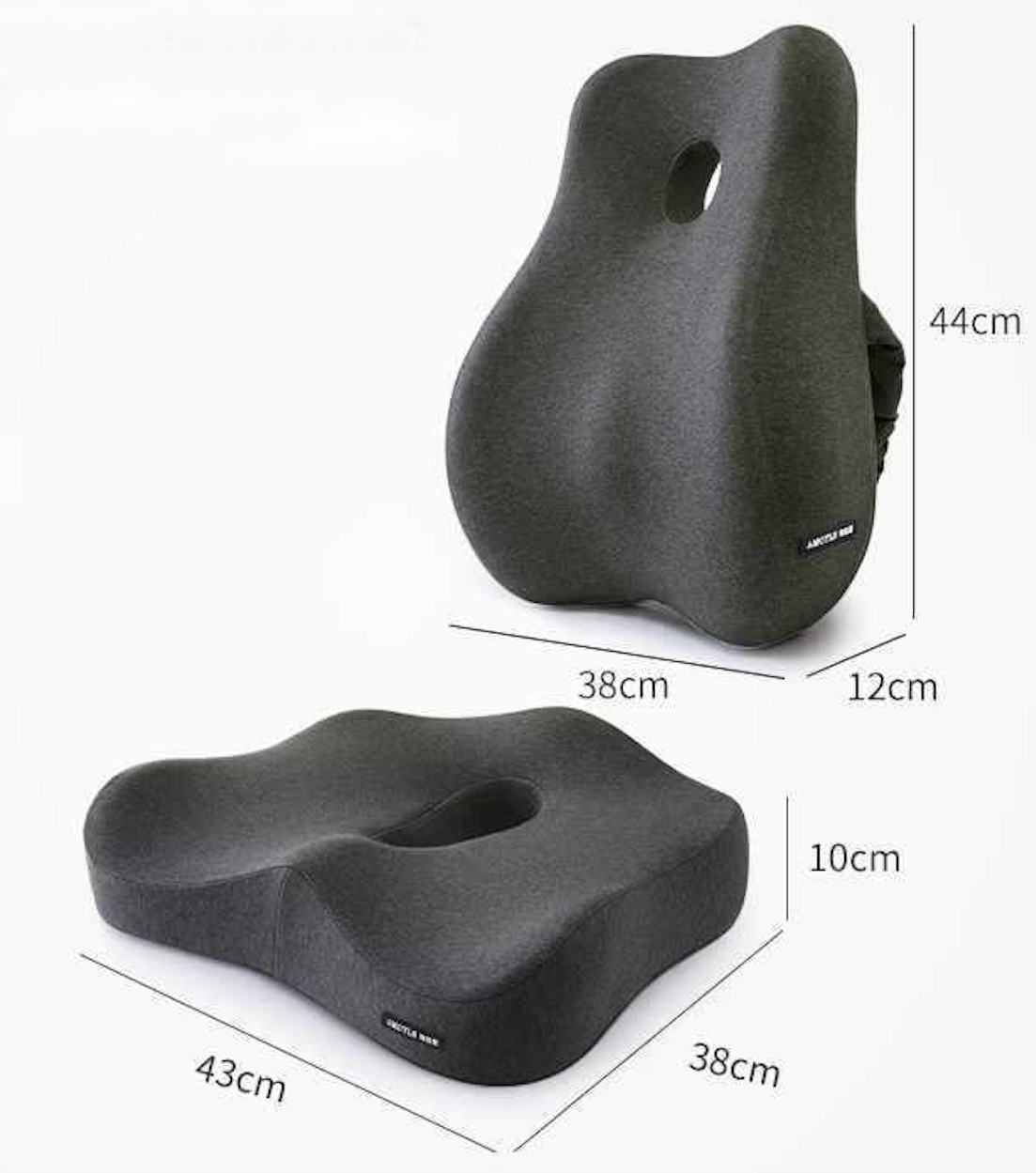 Cojín de asiento de espuma viscoelástica NovaLum — Soporte ergonómico lumbar y coccígeo - Desfino