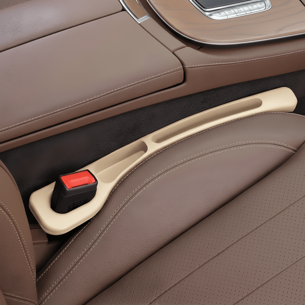 Leather Car Seat Gap Organizer — Phone, Key, Coin & Card Storage - Desfino
