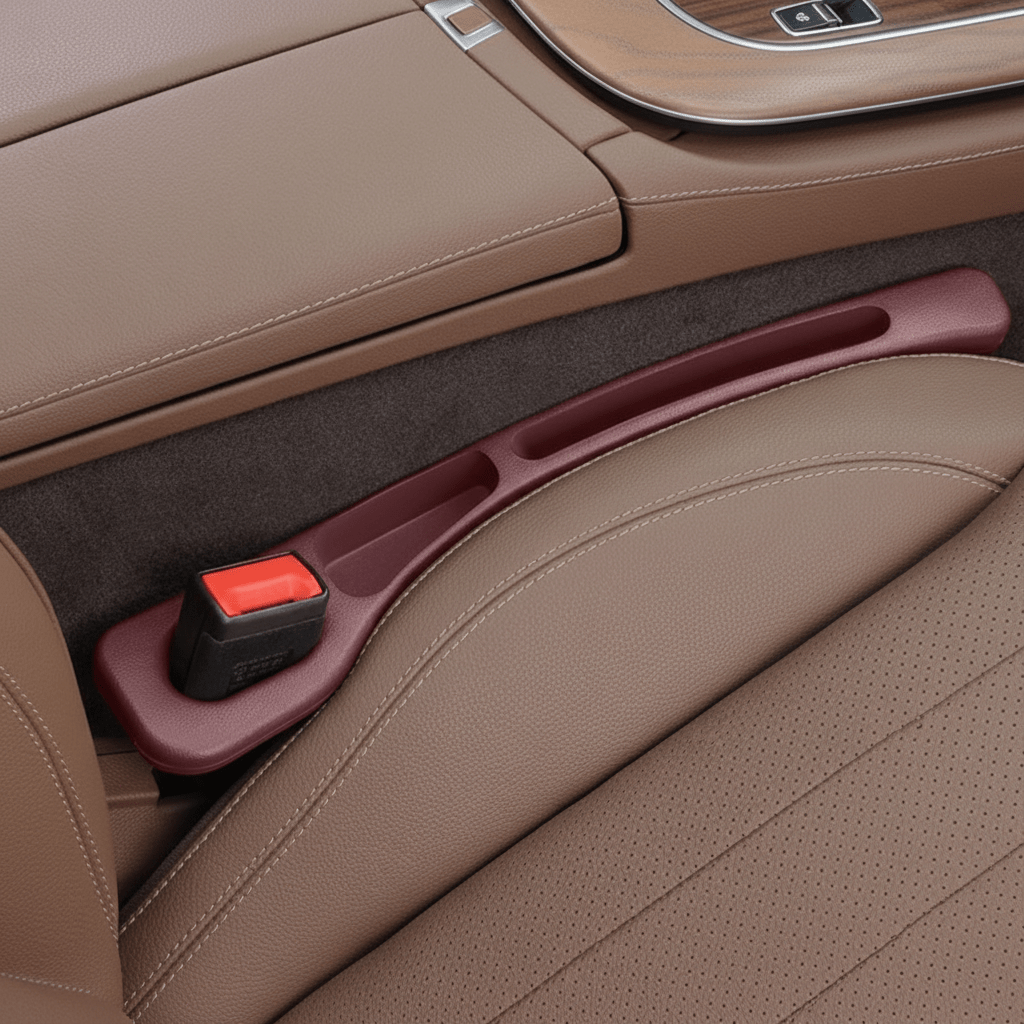 Leather Car Seat Gap Organizer — Phone, Key, Coin & Card Storage - Desfino